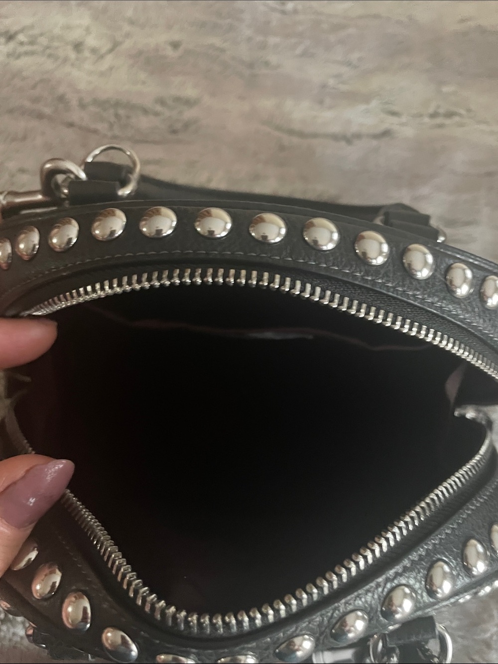 Coach Black Leather Studded Mini Satchel Crossbody - Picture 4 of 5